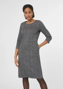 TALBOT RUNHOF X MADELEINE Kleid Mit Floraldruck Schwarz / Wollweiß