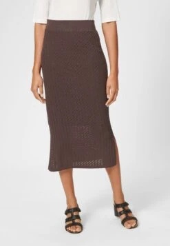 WADENLANGER AUS - Bleistiftrock - Mocca
