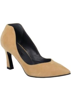 Pumps Aus Velours-Leder Honig