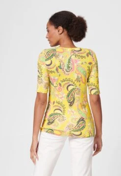 RUNDHALS MIT UNIKAT PRINT - T-Shirt Print - Sonnengelb Multicolor -Madeleine Mode 0603ab737dc94301ae5f1147e38fa462