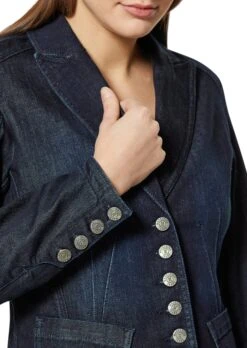 Jeans-Blazer Mit Wasch-Effekten Darkblue -Madeleine Mode 07facb496a5612513d17be0cc13debda