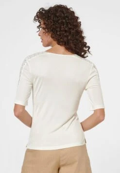 KURZARM MIT SPITZE - Bluse - Wollweiß -Madeleine Mode 093006d7051f4114a0dee0f683c3895c