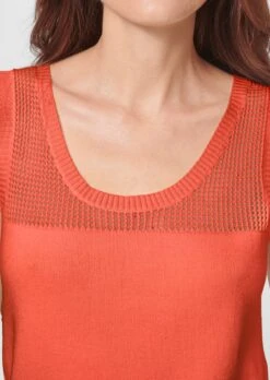 Stricktop Mit Ajourmuster Papaya -Madeleine Mode 097b1a29b0ea09d135afa77174490256