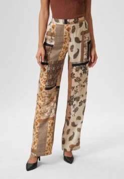 GEMUSTERTE - Stoffhose - Champagner/multicolor