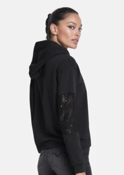 Sweatshirt Mit Spitzenbesatz Schwarz -Madeleine Mode 0a28af03991ea40783a82c7da9685cad