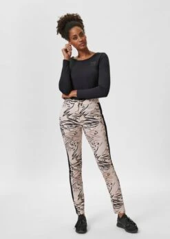 Slimline-Hose Mit Abstraktem Print Und Zierstreifen Schwarz / Multicolor -Madeleine Mode 0a9eb4367356f01c4a0f9de4d0aec591