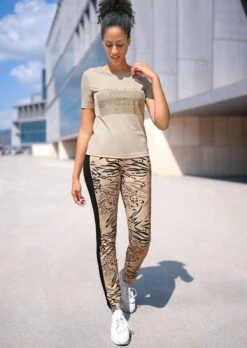 Slimline-Hose Mit Abstraktem Print Und Zierstreifen Schwarz / Multicolor -Madeleine Mode 0c26e9d92884d455bdd03c4754a3fa4f