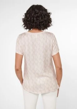 Bedrucktes Kurzarm-Shirt Perlweiß / Helltaupe -Madeleine Mode 0c3afdd1d89945296c24275e338503c8