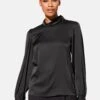 Bluse Mit Stehkragen Und Rüschen-Effekt Schwarz -Madeleine Mode 0c4c1d3a98a447b46181f641a3087ced