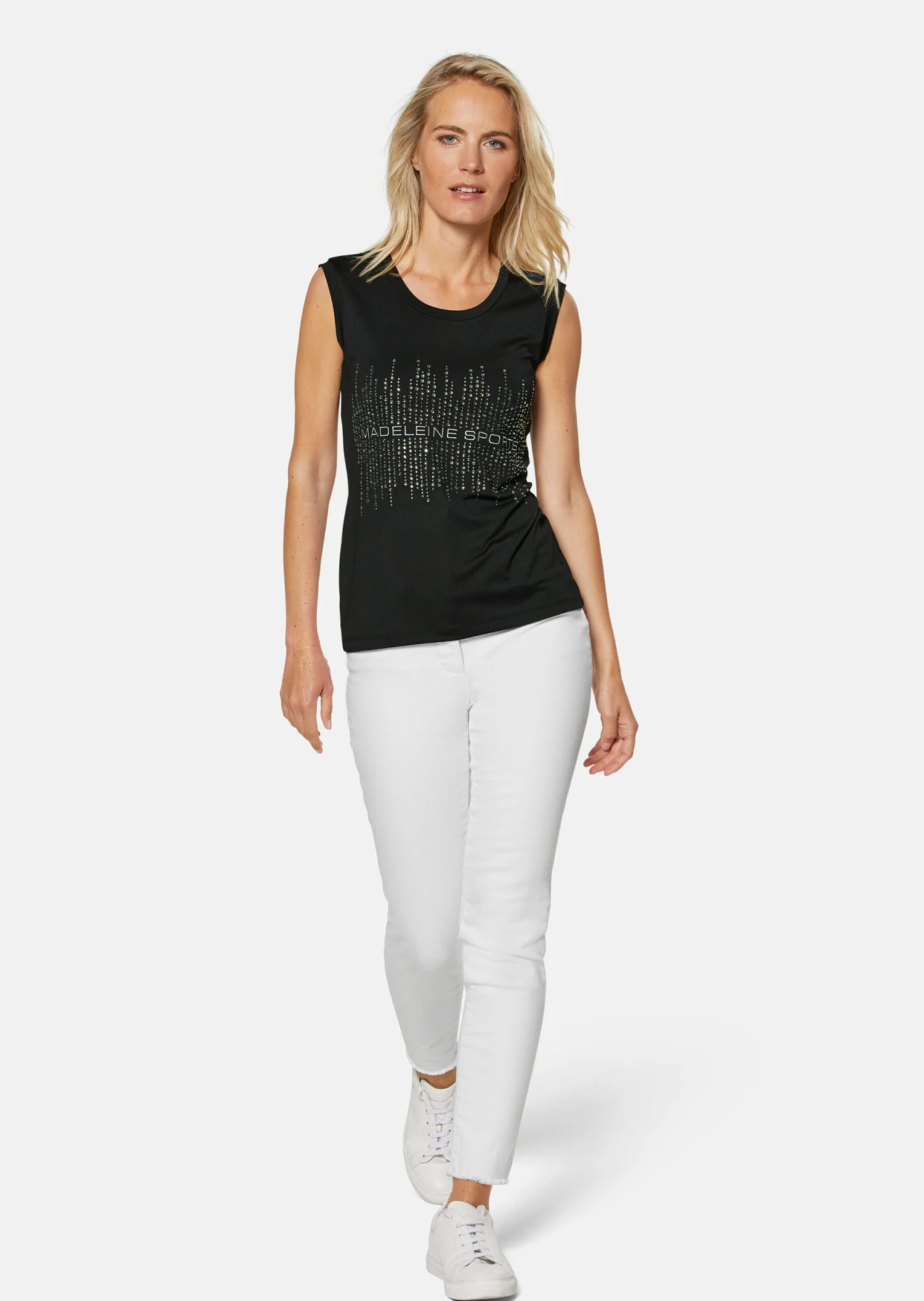 Achseltop Mit Glitzerprint Und Logo-Stickerei Schwarz 4 Achseltop Mit Glitzerprint Und Logo-Stickerei Schwarz – Bild 2