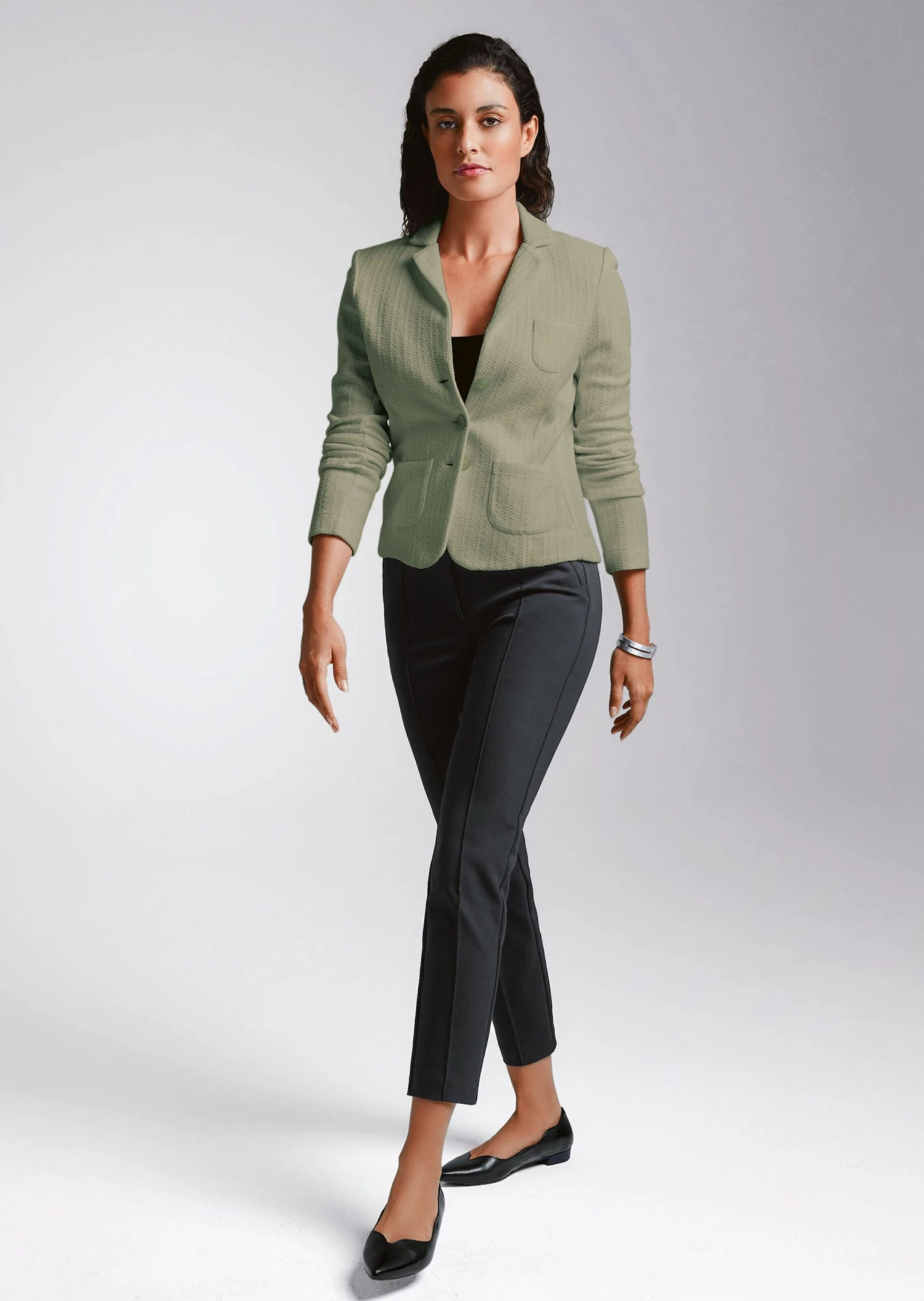 Schlanke Stretch-Hose Mit Biesen Schwarz 9 Schlanke Stretch-Hose Mit Biesen Schwarz – Bild 7