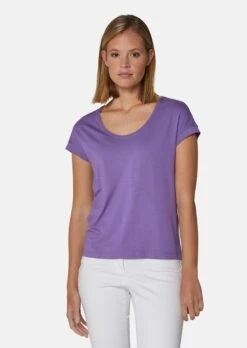 Shirt Mit Rundhals-Ausschnitt Lavendel