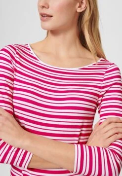 Langarmshirt - Weiß Leuchtpink -Madeleine Mode 10dece2dc2744bc9a0caf235fbb23d17