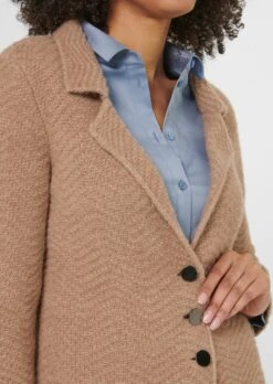 Strickblazer Mit Fischgrat-Muster Caramel / Melange -Madeleine Mode 12b9422adf27ed35c2b75df48256e568