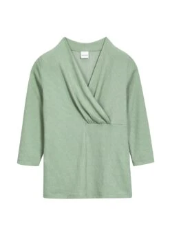 Shirt Mit 3/4-Ärmeln Und Modischer Raffung Hellsalbeigrün -Madeleine Mode 133571c3b025fd5e792c470392d1bd7c