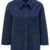 Cord-Hemdjacke Mit 3/4-Ärmeln Nachtblau