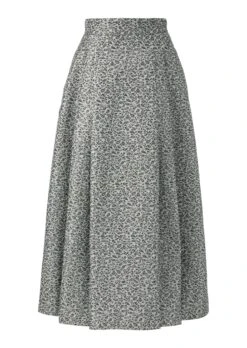 Jacquard-Rock Mit Falten Silberfarben / Schwarz