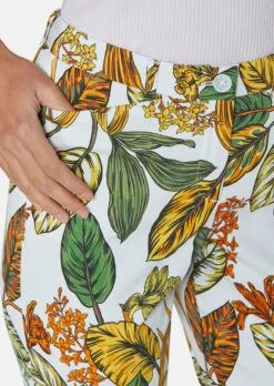 Hose Mit Blattmuster Wollweiß / Multicolor -Madeleine Mode 176cb4a6147894dac1282e590a688833