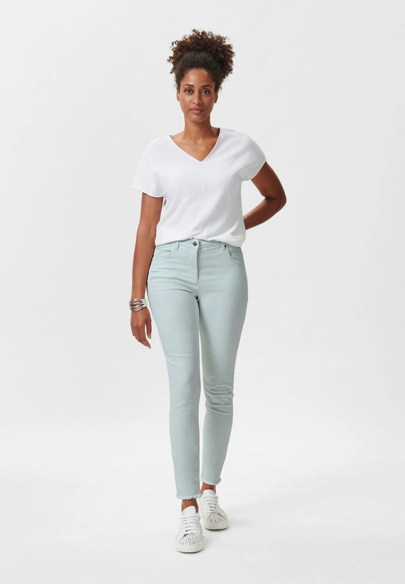 MIT STICKEREI UND FRANSENSAUM - Jeans Slim Fit - Hellmintgrün 4 MIT STICKEREI UND FRANSENSAUM - Jeans Slim Fit - Hellmintgrün – Bild 2