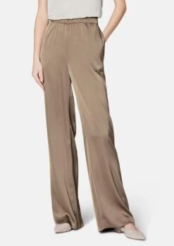 Satin-Hose In Feinfließender Glanz-Qualität Taupe