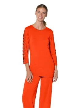 Tunikaanzug Mit Raffinierten Details Blutorange