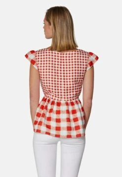 MIT SCHÖSSCHEN - Bluse - Weiß Blutorange -Madeleine Mode 1ff6f1c22f9f4df79a523f7605db0b11