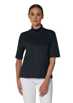 Stehkragen-Shirt Mit Kurzen Ärmeln Platin