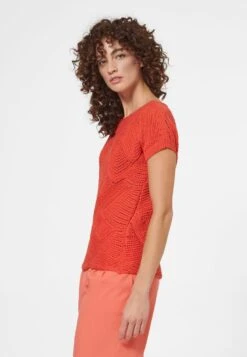 KURZARM - T-Shirt Basic - Korallenorange -Madeleine Mode 211b145679df4429ae0e62a839aa44c3