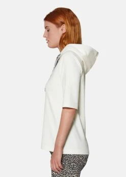 Sweatshirt Mit Kapuze Und Halbarm Wollweiß / Schwarz -Madeleine Mode 2402a061aa7c1ac809f44455e42c7890