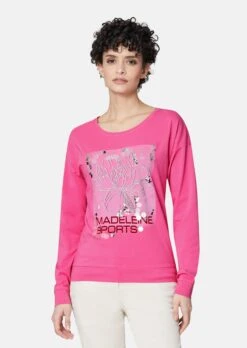 Sweatshirt Mit Dekorativem Flower Print Pink