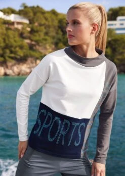 Sweatshirt Mit Colourblocking Creme / Multicolor -Madeleine Mode 2947215a611918cb54d3075ae1b62e21