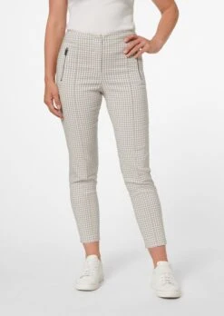 Vichykaro-Hose Cappuccino / Wollweiß