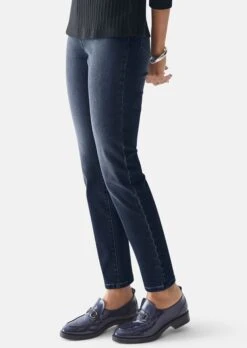 Highwaist-Jeans Aus Power-Stretch Darkblue -Madeleine Mode 31070511f33b076321a0f3cd5bb1e8f4