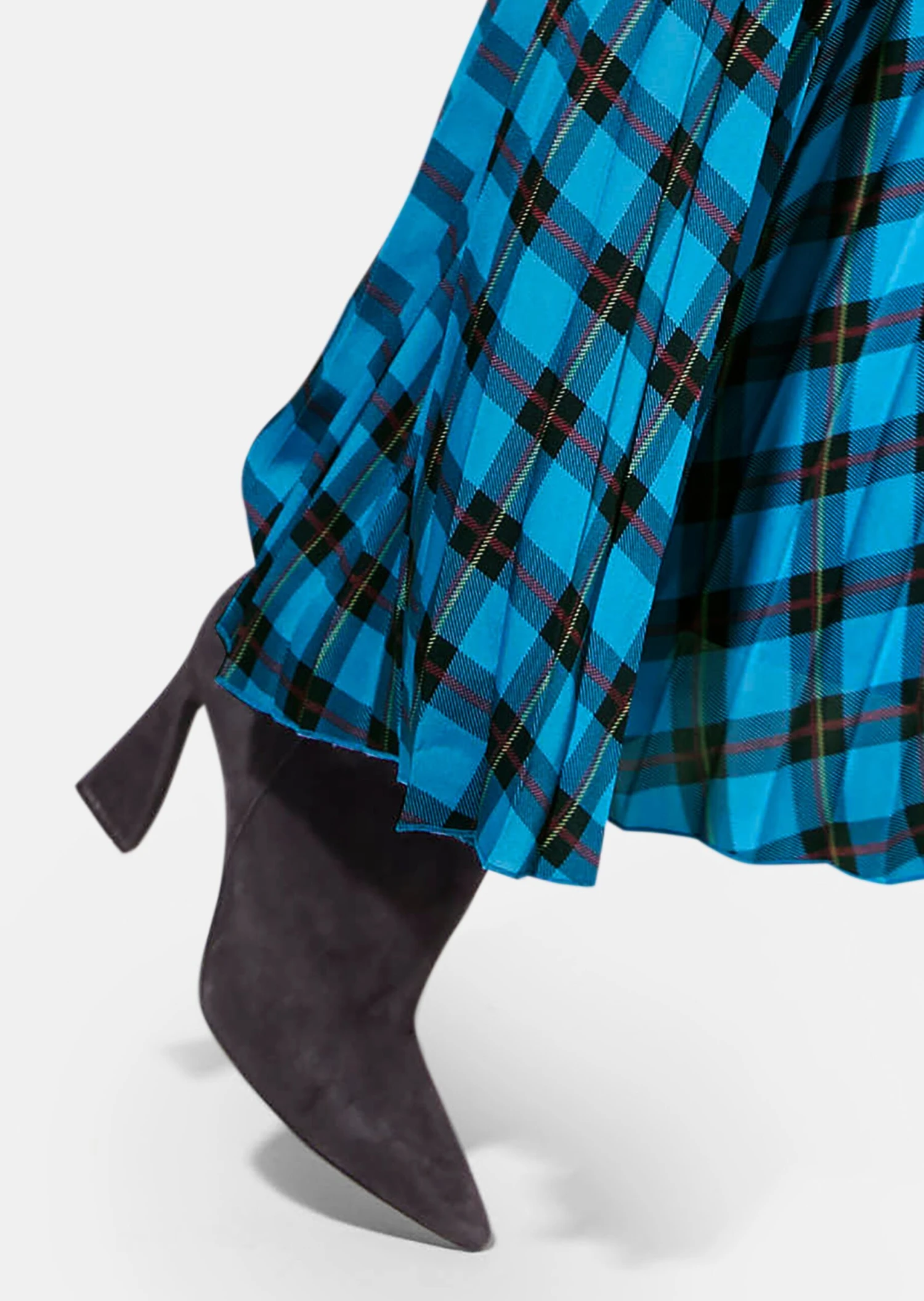Langer Plissee-Rock In Angesagtem Karo-Dessin Seeblau / Multicolor 7 Langer Plissee-Rock In Angesagtem Karo-Dessin Seeblau / Multicolor – Bild 5