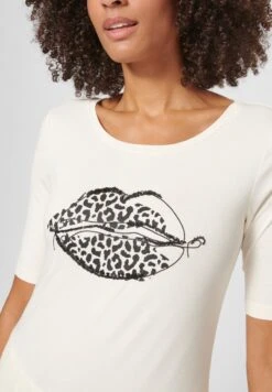 RUNDHALS MIT PAILLETTEN-MOTIV - T-Shirt Print - Creme -Madeleine Mode 322a444fb8324ae0ade5ef3d9a87733b