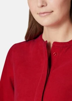 Kleid Aus Samtigem Feincord Tangorot -Madeleine Mode 33b53c41ad3b7190e53983ecbb525b3f