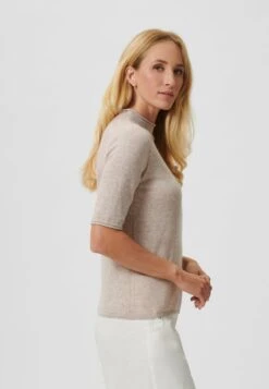 MIT KURZEN ÄRMELN - T-Shirt Basic - Bisquit Melange -Madeleine Mode 3414c600688f4209a078c4af81bc78c3