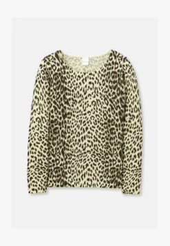 RUNDHALS IM LEO-LOOK - Strickpullover - Wollweiß Multicolor -Madeleine Mode 35707a5ceac54f39a63ca79a04366c9a