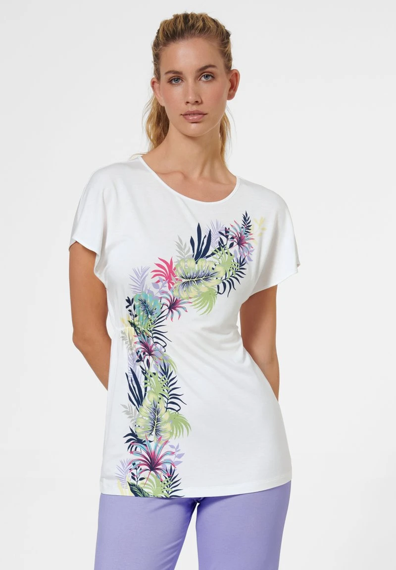 SET MIT EDLEM PRINT - Nachtwäsche Set - Weiß/flieder 5 SET MIT EDLEM PRINT - Nachtwäsche Set - Weiß/flieder – Bild 3