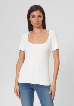 MIT ECKIGEM AUSSCHNITT - T-Shirt Basic - Weiß
