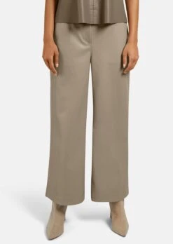 Hose Aus Weichem Fake-Leder Cappuccino