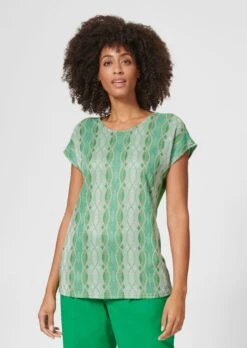 Gemustertes Shirt Dschungelgrün / Multicolor