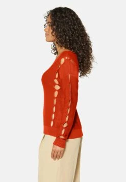 MIT CUTOUTS UND VAUSSCHNITT - Strickpullover - Papaya -Madeleine Mode 3dc3f2adb2b04089bb49c79841b2822d