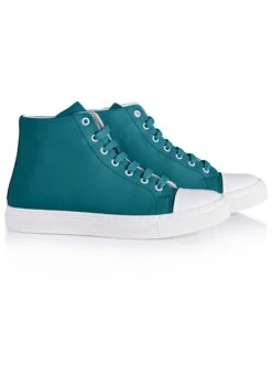 Boots Zum Schnüren Aus Softem Leder Petrol