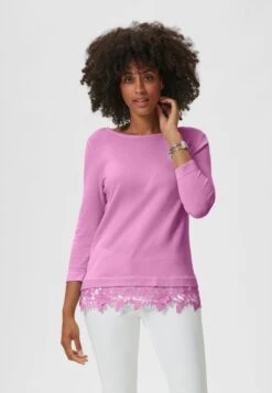 MIT SPITZENSAUM - Strickpullover - Wildrose