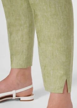 Leinenhose Im Highwaist-Style Limette / Melange -Madeleine Mode 40cc5dc1ee7fd53711cd12d42cac7778