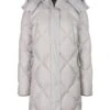 Daunen-Steppmantel Mit Funktionalen Details Silbergrau