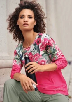 Sweatshirt Himbeere / Multicolor -Madeleine Mode 4180c8ec869e1691a24b358efe4646a0