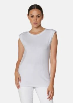 Ärmelloses Shirt Mit Modischer Schulterbetonung Weiß