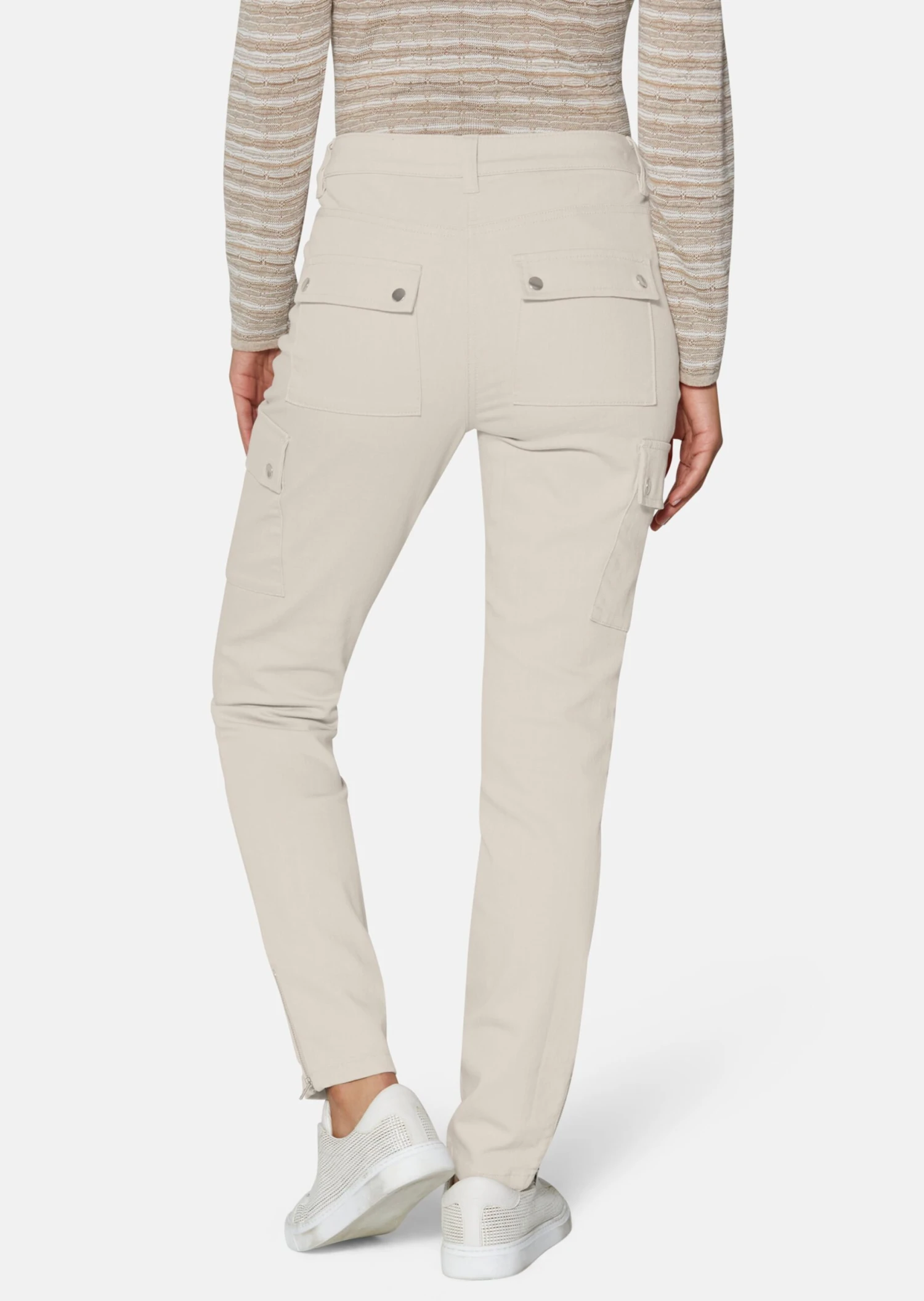 Schlanke Cargo-Jeans Kitt 5 Schlanke Cargo-Jeans Kitt – Bild 3